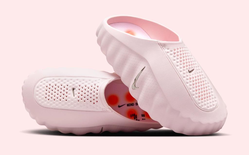 Nike Mind 001 Pearl Pink sneaker in soft pastel colorway, side profile view
