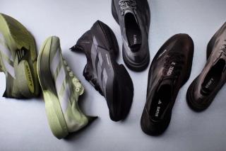 SATISFY® x adidas Adizero Adios Pro 4 collaboration in three colorways. Photo via @runningsupply on Substack.
