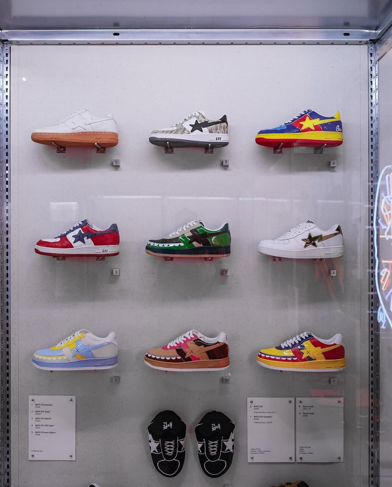 WALL OF BAPE STA™ SNEAKERS AT THE DESIGN MUSEUM. PHOTO VIA COMPLEX.