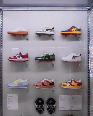 WALL OF BAPE STA™ SNEAKERS AT THE DESIGN MUSEUM. PHOTO VIA COMPLEX.