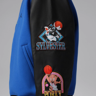 Jordan Flight Space Jam Men's Varsity Jacket "30th Anniversary" (SKU: IX3095-497). Photo via Nike.