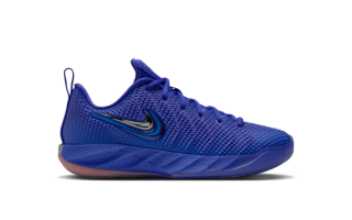 Caitlin Clark's debut signature sneaker, the Nike Caitlin 1 in a "Racer Blue" color scheme.