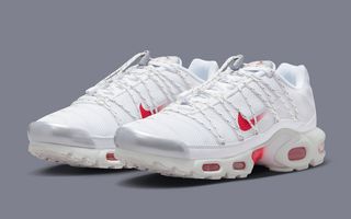 The Nike Air Max Plus Toggle Appears in White, Silver and Red
