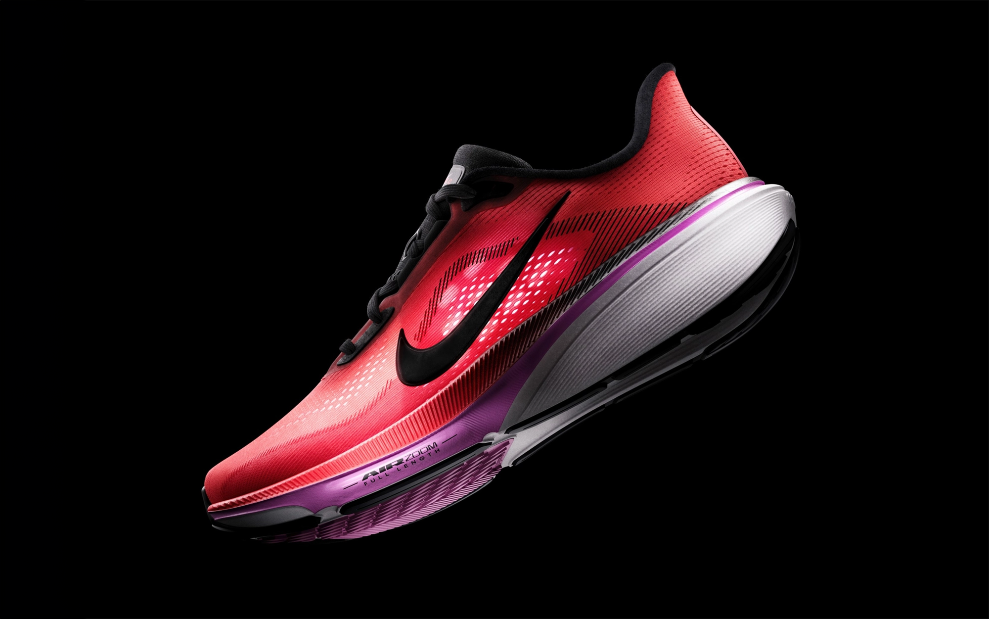 Nike Pegasus 42 running shoe in a debut "Lava Glow" color scheme.