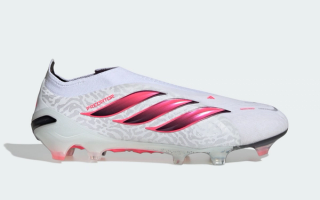 adidas Predator 26 Laceless Elite FG football boots in a "Footwear White/Solar Turbo/Core Black" color scheme.