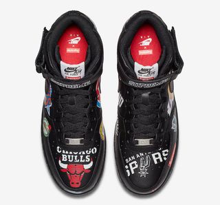 Supreme NBA Nike Air Force 1 Mid Black AQ8017 001 Release Date Top Insole