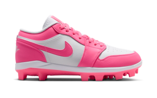 Air Jordan 1 "Pink/White" MCS Baseball Cleats.