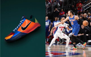 Jalen Brunson wearing the "What the Rick" Nike Kobe 5 Protro P.E., which is expected to release during Summer 2027.