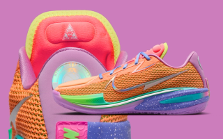 New York-inspired Nike G.T. Cut 1 basketball shoe in a "Orange Pulse/Persian Violet/Bright Violet/Multi-Color" color scheme.