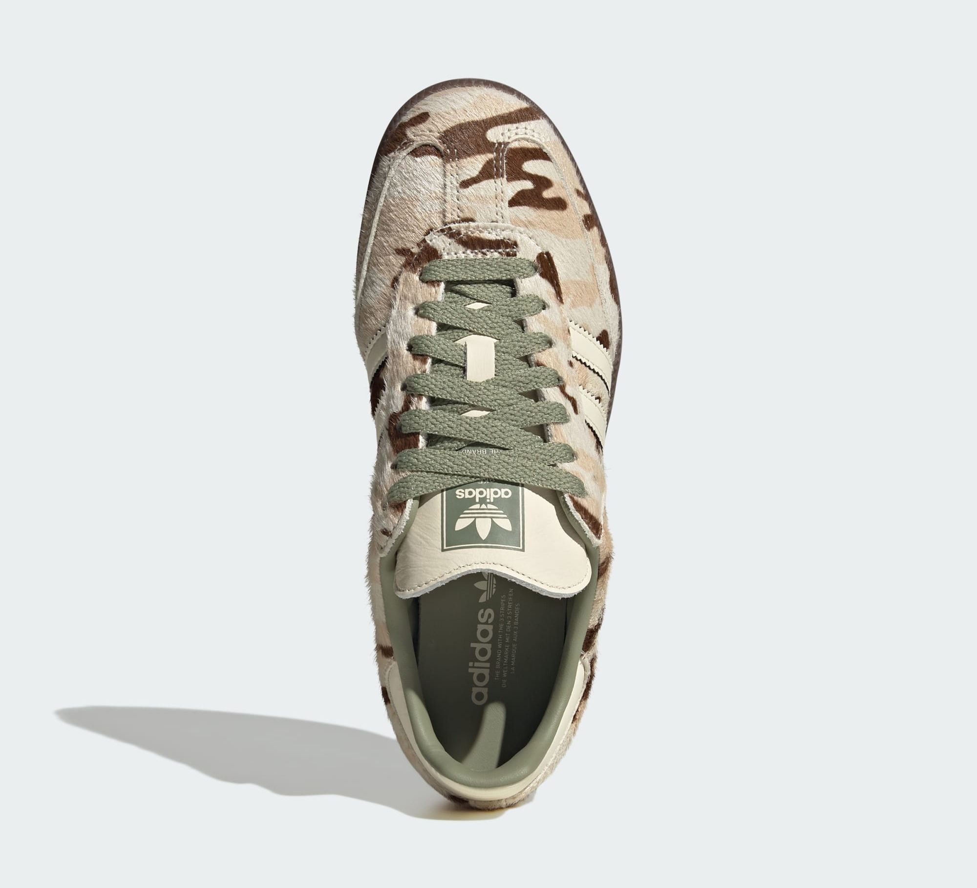 adidas Samba "White Camo" (Faux Pony Hair, SKU: KJ7500). Photo via adidas.