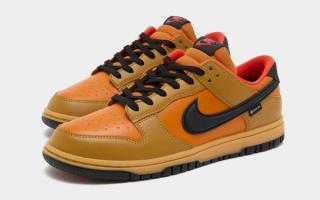 Nike's GORE-TEX-protected Dunk Low in a "Kumquat" reminiscent color scheme.