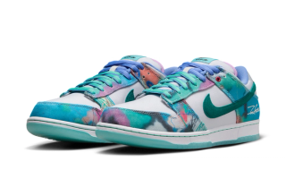cheap floral rift nike roshe pink and blue color scheme