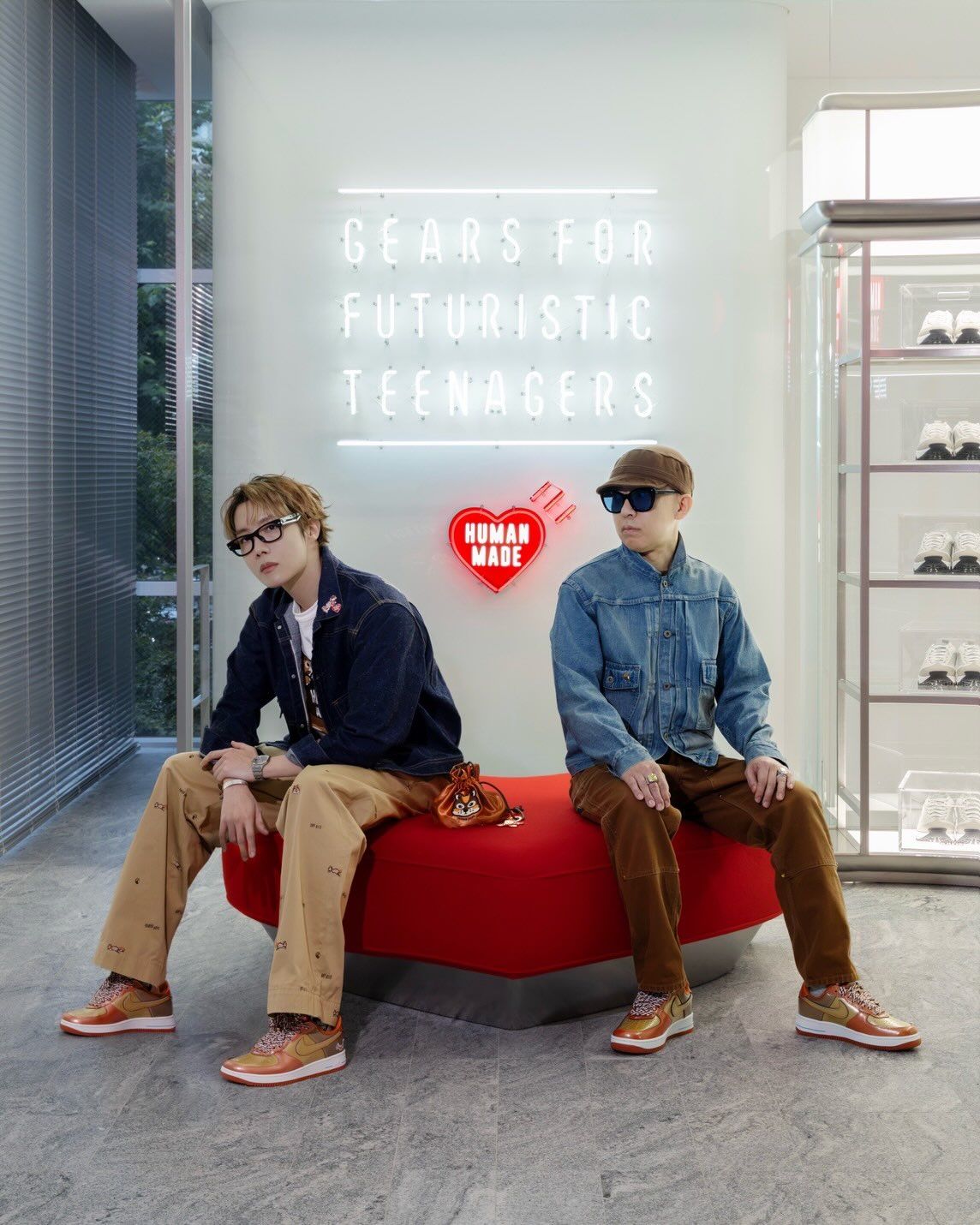 Speculative mock-up of the NIGO x J-Hope x Nike Air Force 1 "Burnt Sunrise" collaboration.