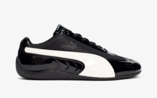 PUMA Speedcat in black patent leather by Sneakersnstuff (SNS).