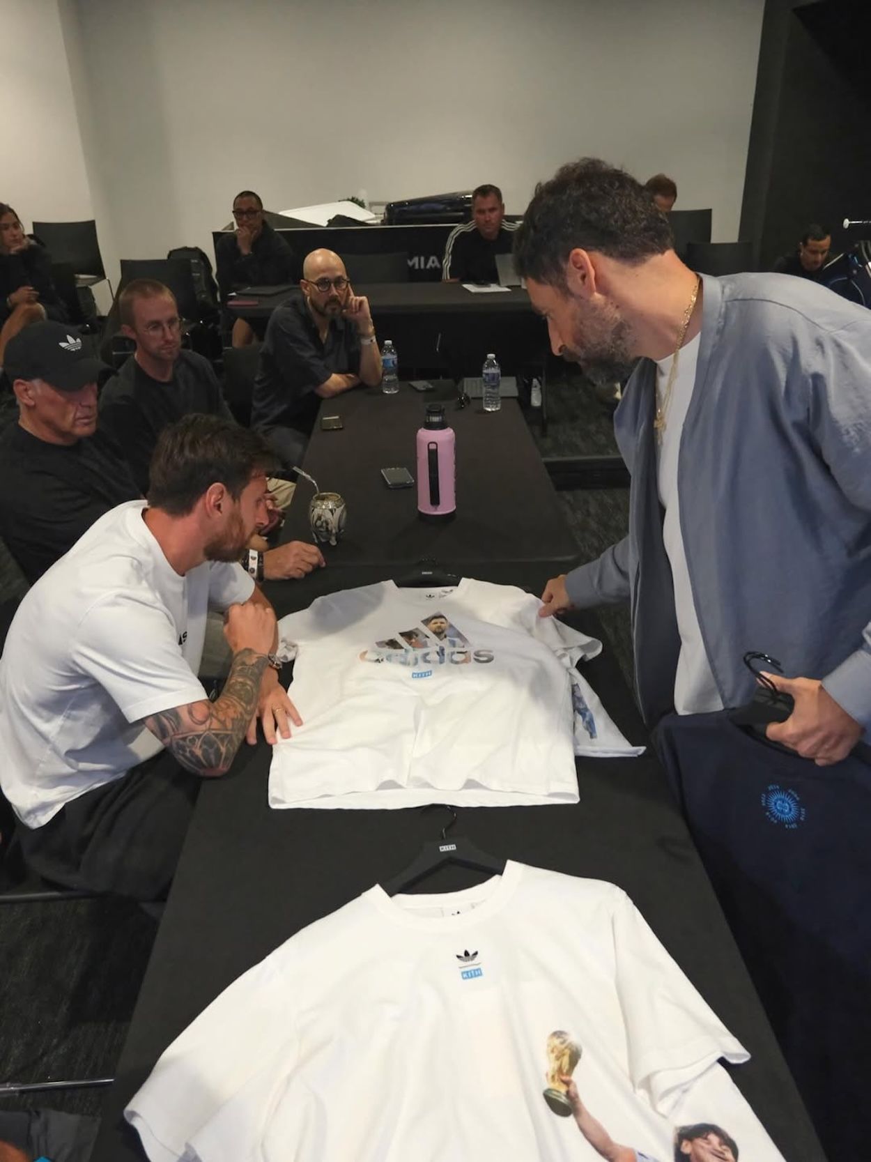 Lionel Messi & Ronnie Fieg for Kith x adidas Football. Photo via Ronnie Fieg.