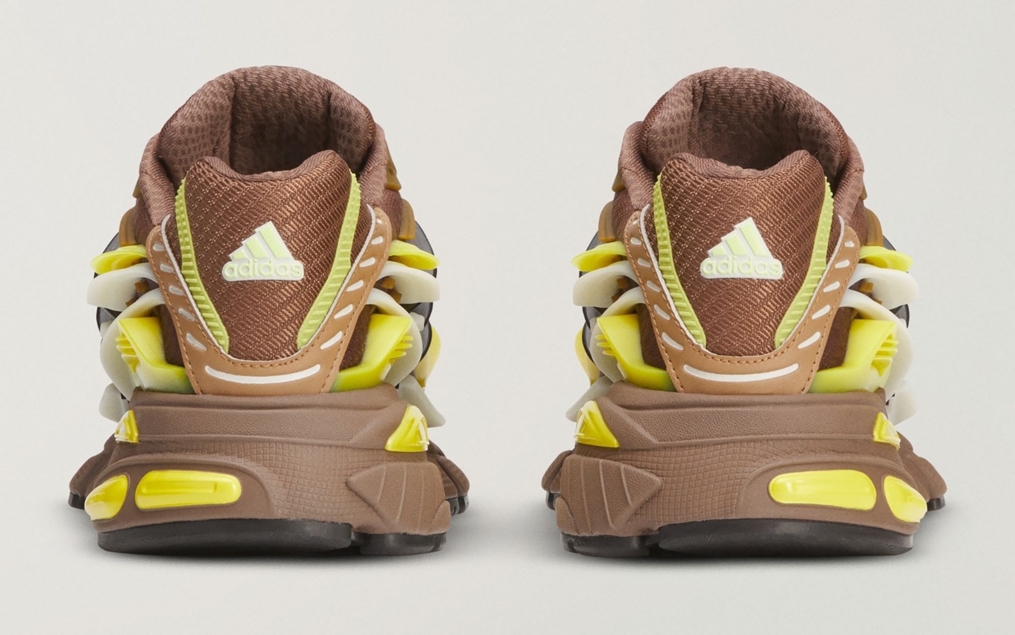 Pharrell x VIRGINIA Adistar Jellyfish "Brown/Yellow" (SKU: KK2889). Photo via adidas.