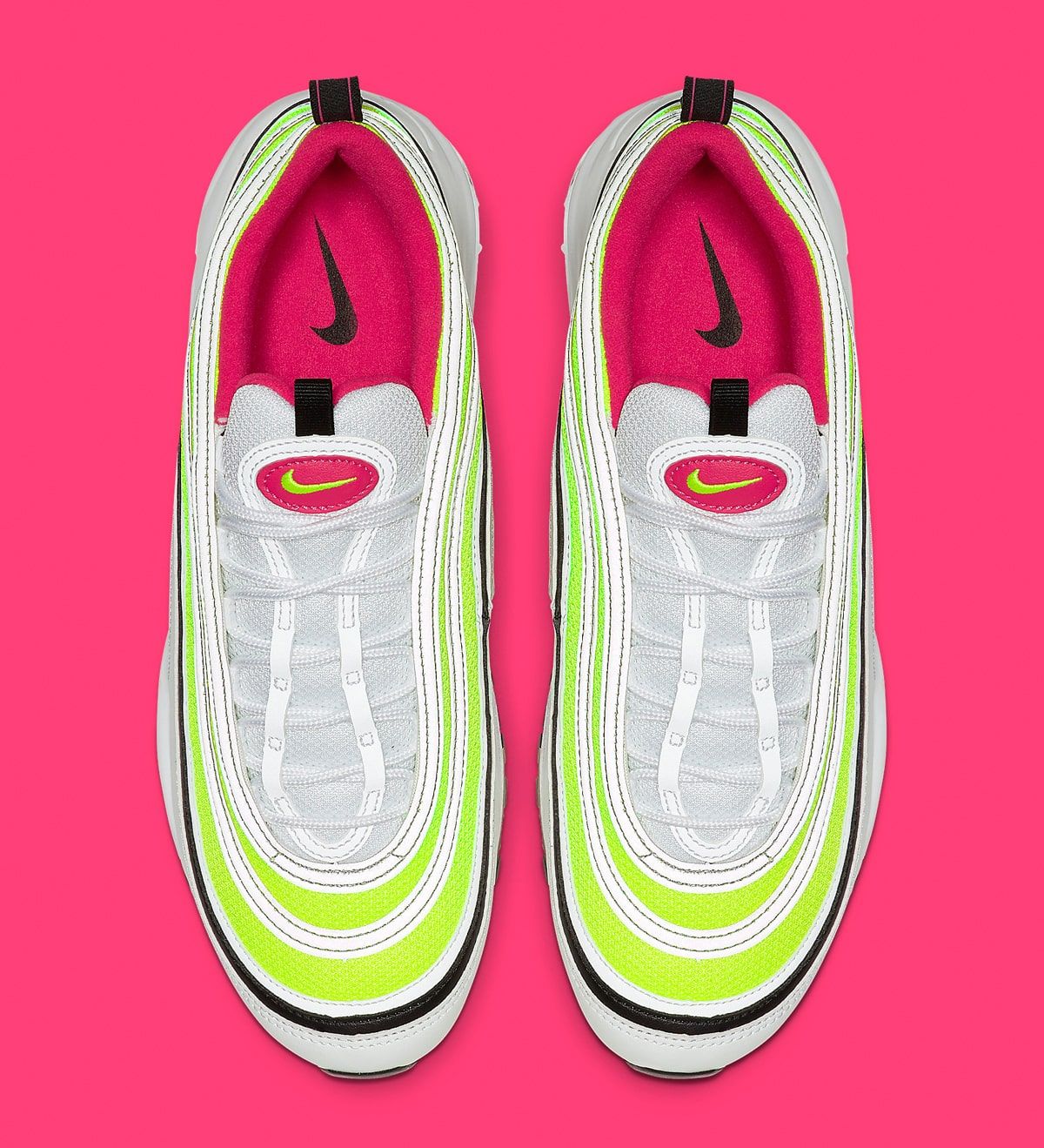 nike air max 97 white black volt rush pink