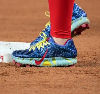 Andrés Chaparro's “Uncle Phil” Nike Ja 3 Cleats. Photos via MLB.