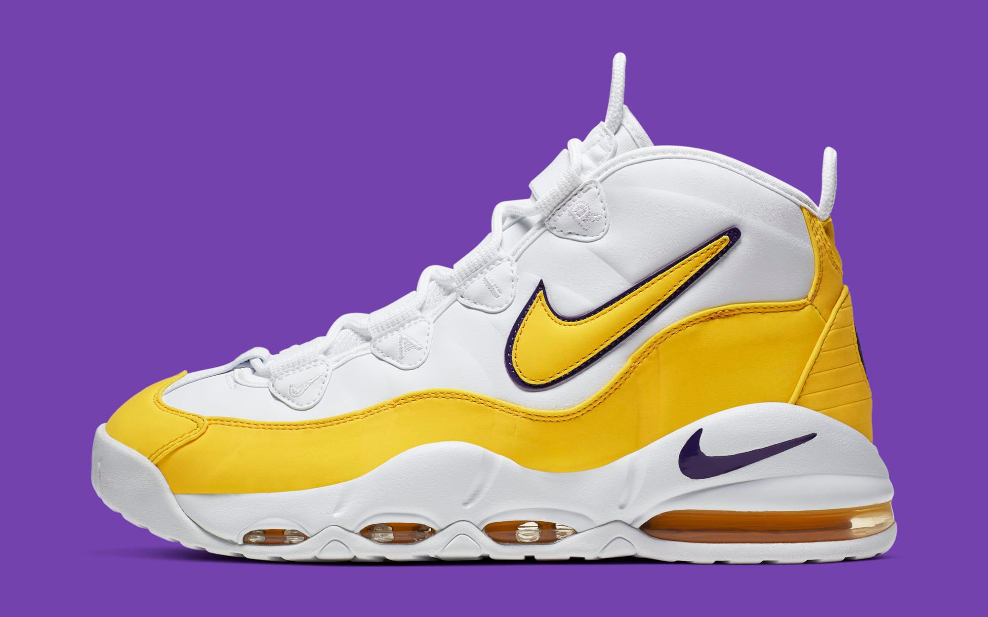 Nike Air on sale Max Uptempo 95 Lakers 2019 Mens Size 8.5 Yellow Purple Retro Basketball