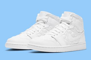 Jordan Give a Little Luxe to the Air Jordan 1 Mid “Triple White Quilted ...