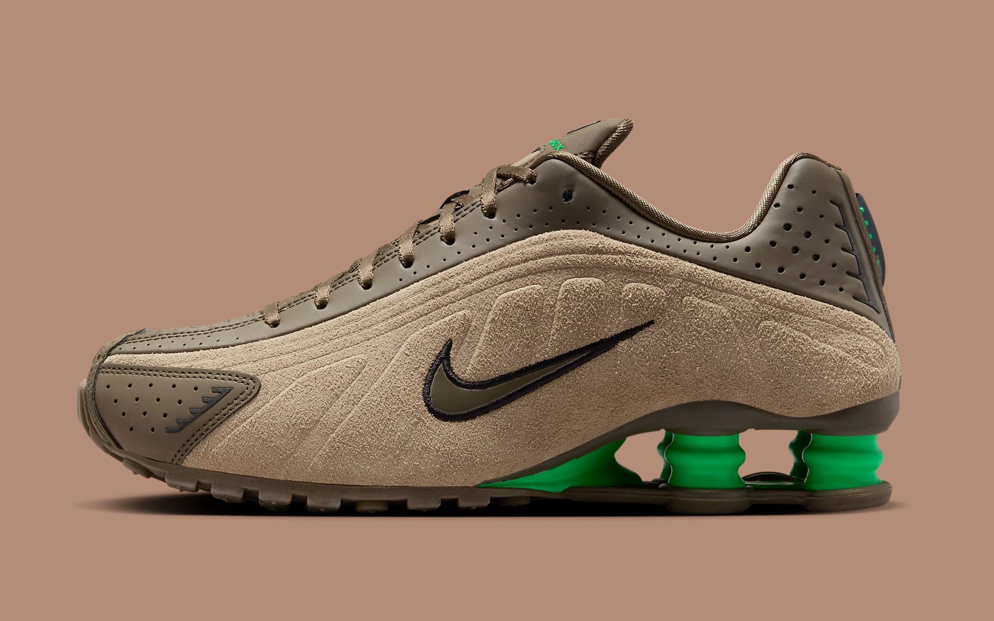 Suede and Shox: Nike's R4 “Olive Khaki” Drops This Fall