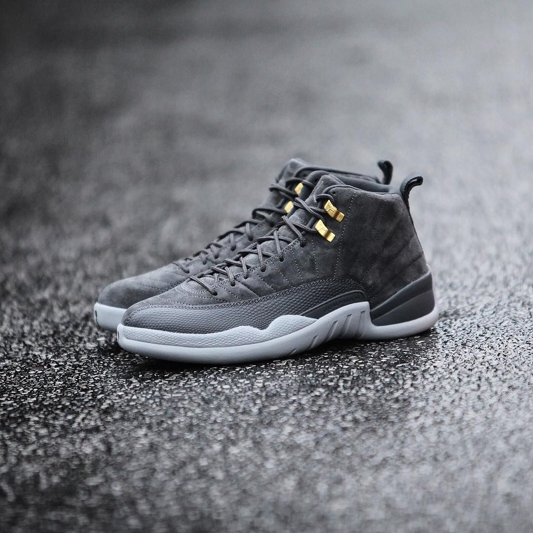 Jordan 12 dark grey suade online