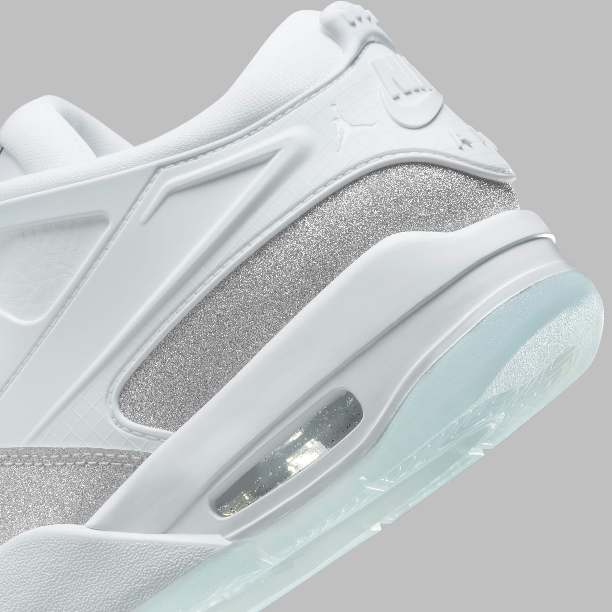 white jordans silver glitter