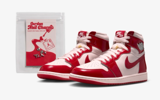 "Nails & Grails" Air Jordan 1 Retro High OG for Women, done in a "University Red/Metallic Silver/Light Soft Pink" color scheme.