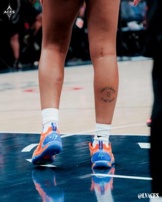 A'ja Wilson Wearing the Nike A'Two "A'Wheaties" P.E. Photo via Las Vegas Aces.