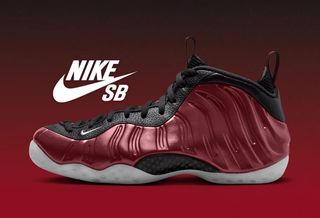 Speculative mock-up of the Nike SB Air Foamposite One in a "Team Red/Black" color scheme, expected to release Spring 2027. Image via Sneaker Market.