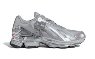 SP5DER x adidas Adizero F50 Formotion collaboration in a "Silver Metallic/Core Black/Bright Red" color scheme.