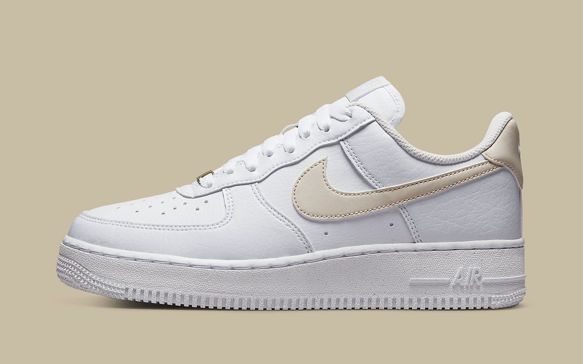 white and beige nike air force 1