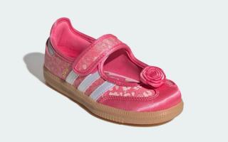 Little Kids' Disney x adidas Samba Jane "Princess Aurora" (SKU: KK2294). Photo via adidas.