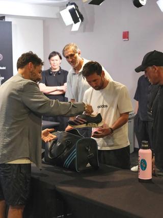 Lionel Messi & Ronnie Fieg for Kith x adidas Football. Photo via Ronnie Fieg.