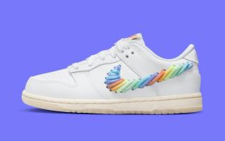 Available Now // Rainbow Lace Swoosh Dunk Low