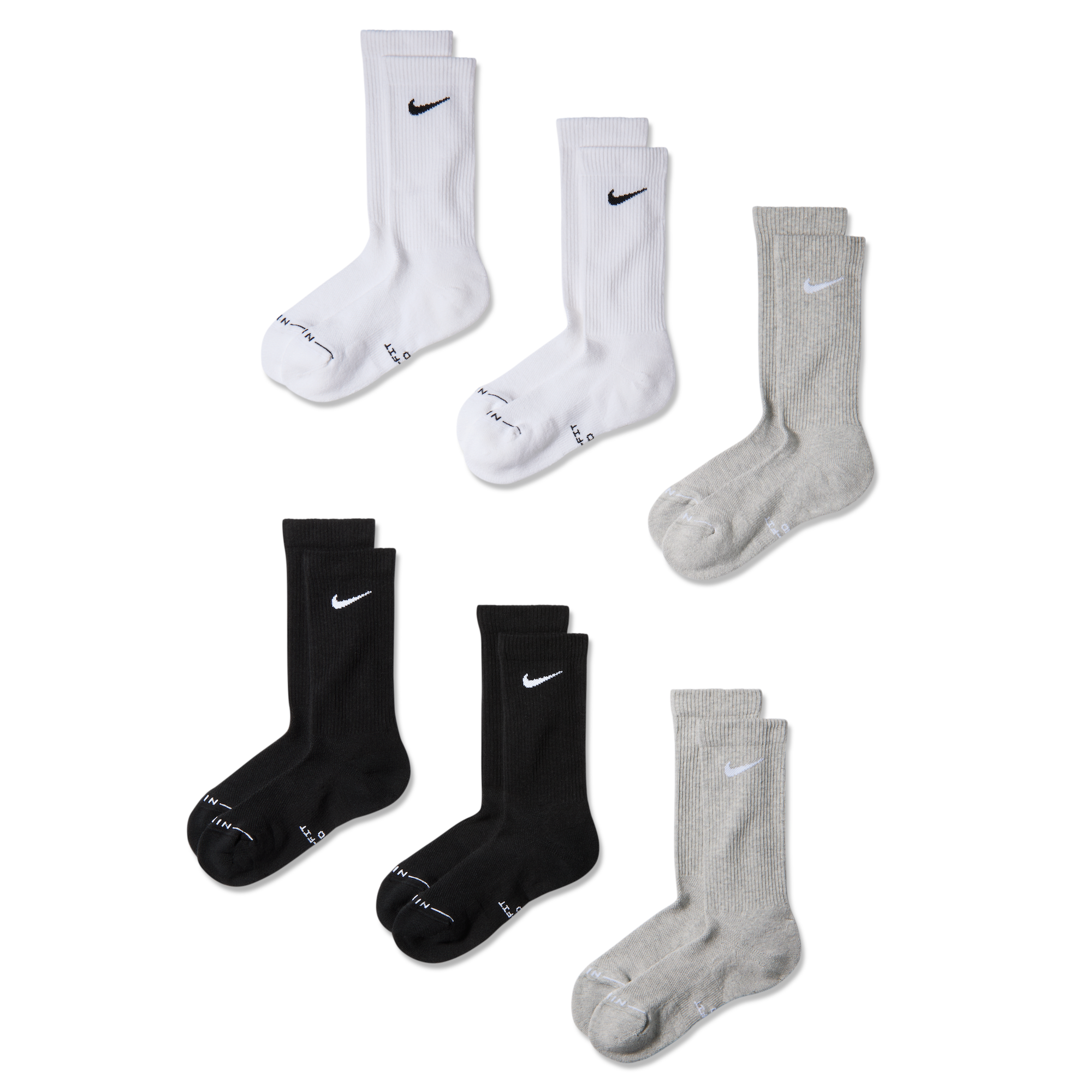 Nike Everyday Elevated Crew Socks (6 Pairs) (SKU: HQ8021-903). Photo via Nike.