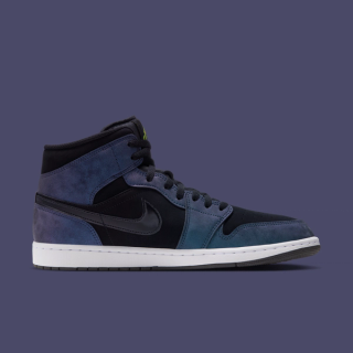 Men's Space Jam x Air Jordan 1 Mid "Black/Varsity Blue" (SKU: IX6374-001). Photo via Nike.