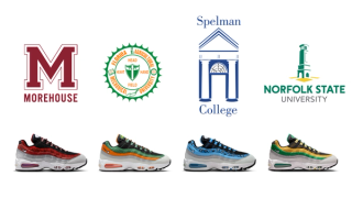 Four pairs from the HBCU-commemorating Nike Air Max 95 "Yardrunners" Fall 2025 collection.