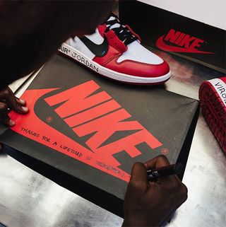 Virgil Abloh customizes the Off White collaboration for the GOAT ...