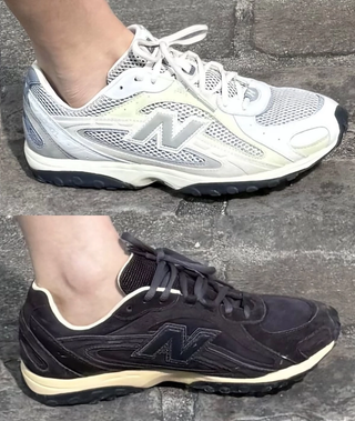 AURALEE's New Balance 204L sneaker collaboration in white and black color schemes.