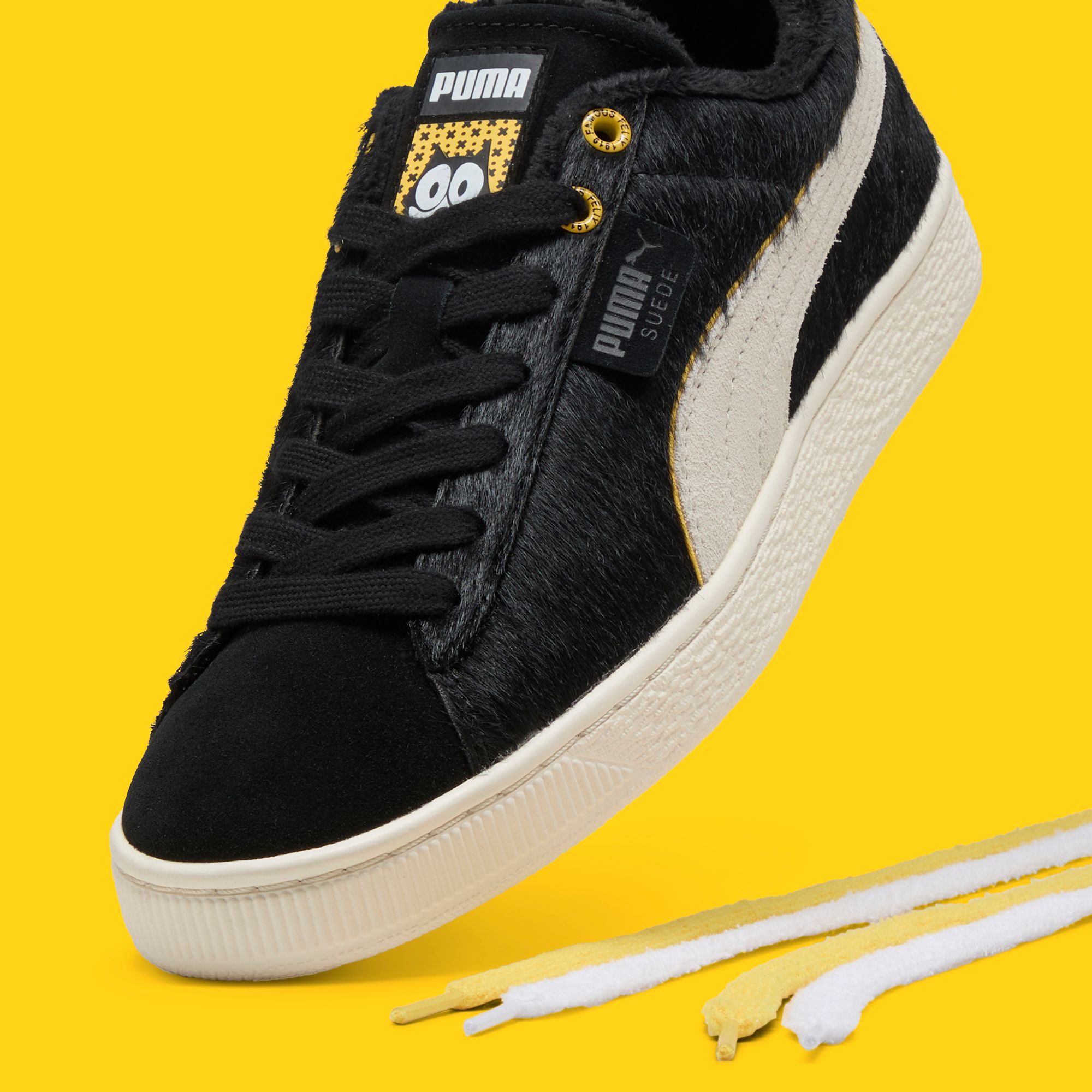 プーマ スエード フェリックス Puma Suede Felix Cat 39879801 Felix the Cat × Puma Suede Puma Black Pele Yellow 398798-01