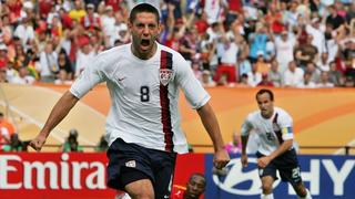 Clint Dempsey wearing USMNT's 2006 Home jersey by Nike.