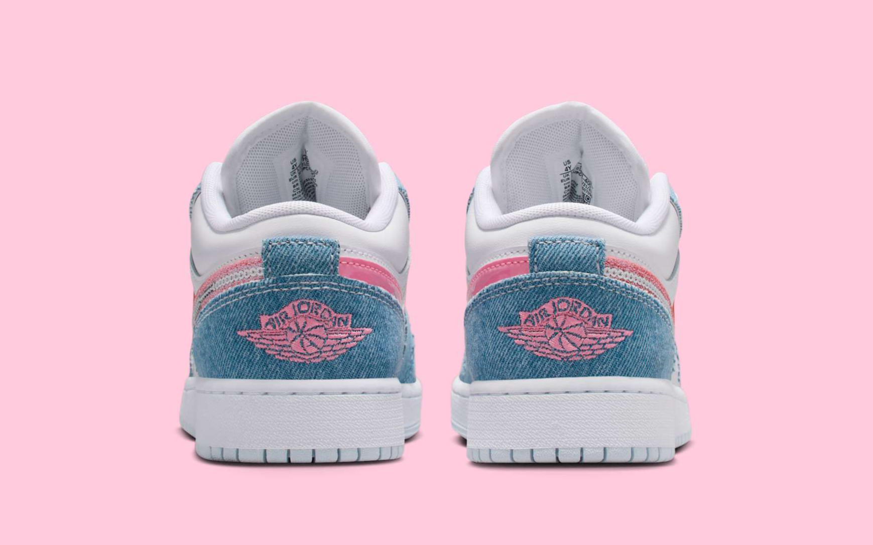 blue jean and pink jordans