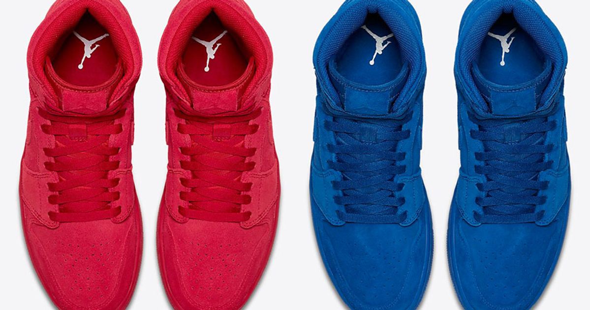 The Air Jordan 1 Blue and Red Suede are Releasing in Adult Sizes, Too ...