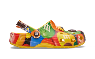 M&M’S® x Crocs Classic Clog in a multi-color scheme.