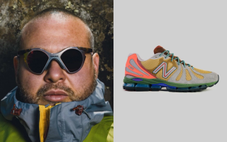 Action Bronson wearing Planet Frog capsule, which includes a special-edition New Balance 1890 sneaker.