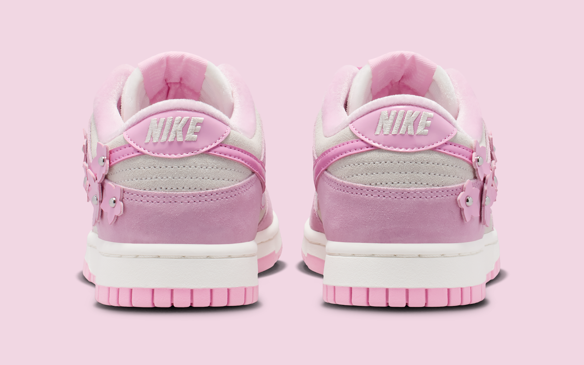 Women's "Pink Flowers" Nike Dunk Low (SKU: IV4726-600). Photo via Nike.