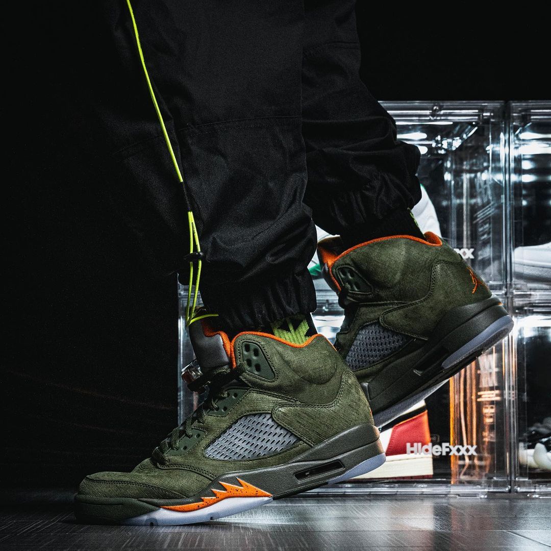 Jordan 5 green outlet camo