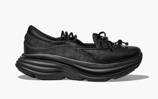 Black-colored Hoka Bondi Mary Jane sneaker.