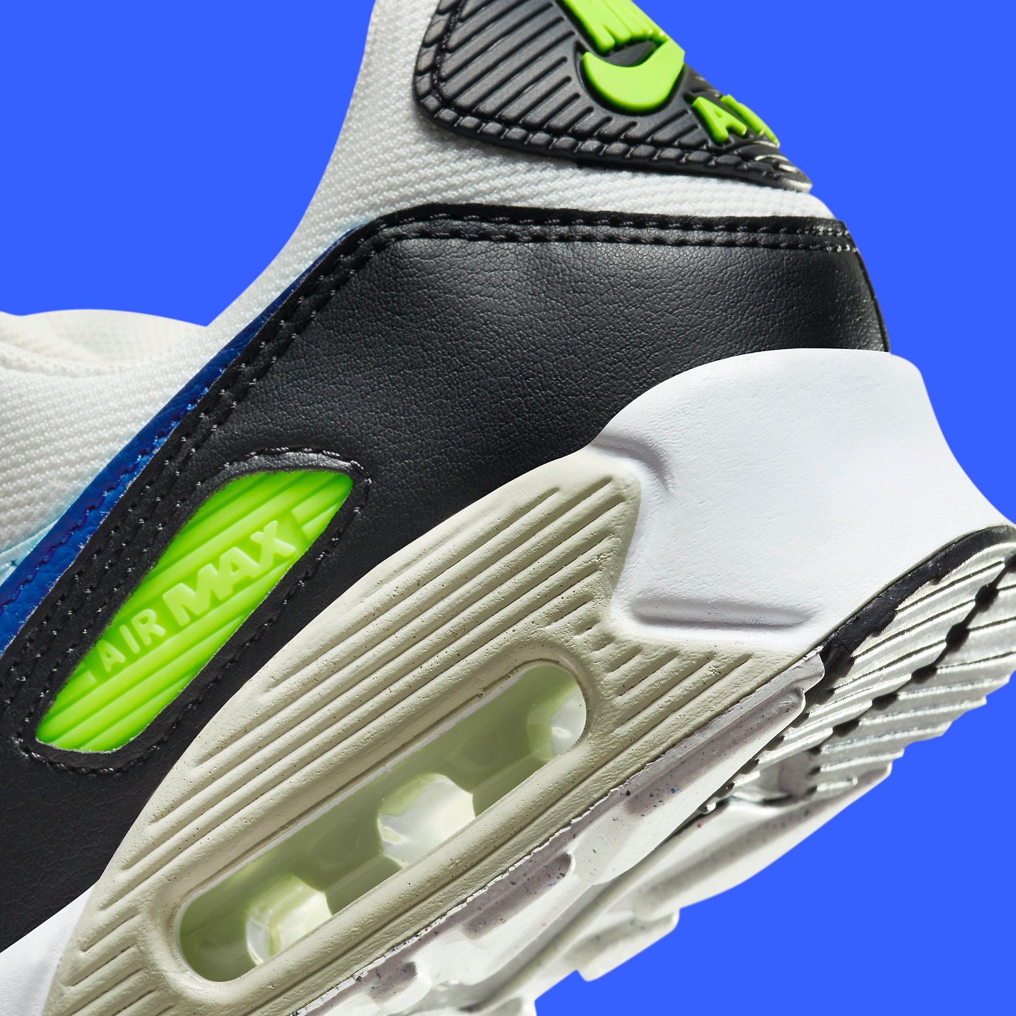 nike air max 90 white blue volt